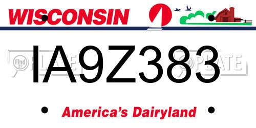 IA9Z383 Wisconsin License Plate