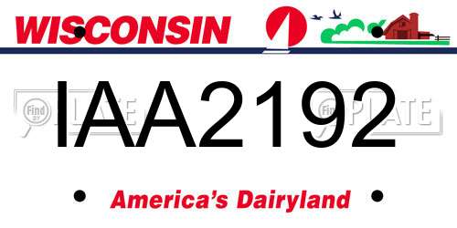 IAA2192 Wisconsin License Plate