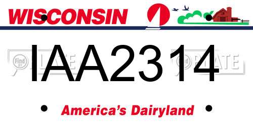IAA2314 Wisconsin License Plate