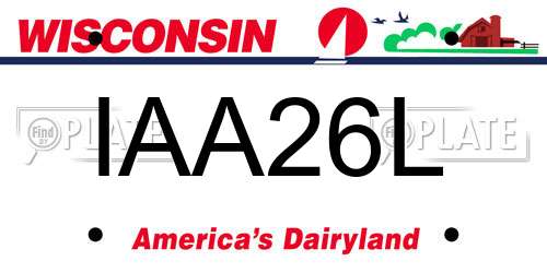 IAA26L Wisconsin License Plate