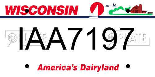 IAA7197 Wisconsin License Plate