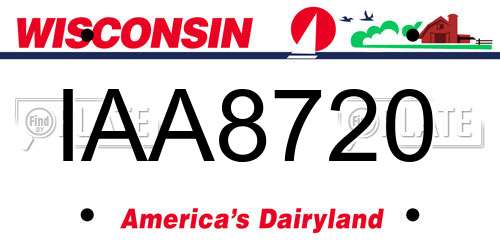 IAA8720 Wisconsin License Plate