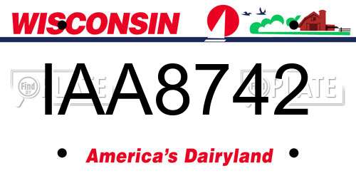 IAA8742 Wisconsin License Plate
