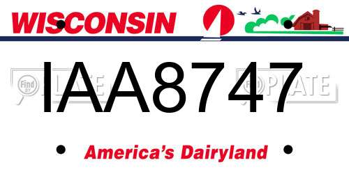 IAA8747 Wisconsin License Plate