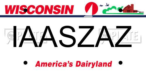 IAASZAZ Wisconsin License Plate