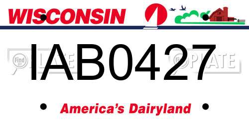 IAB0427 Wisconsin License Plate