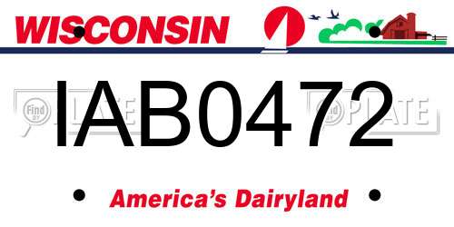 IAB0472 Wisconsin License Plate