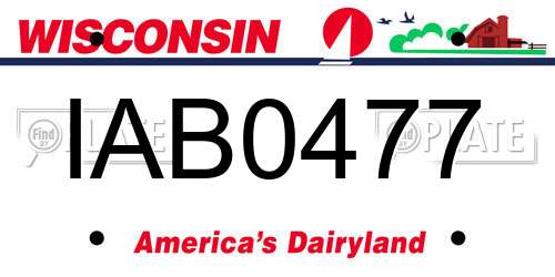 IAB0477 Wisconsin License Plate