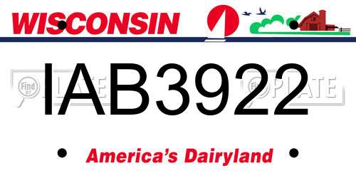 IAB3922 Wisconsin License Plate