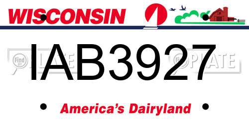 IAB3927 Wisconsin License Plate