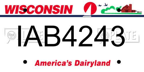 IAB4243 Wisconsin License Plate