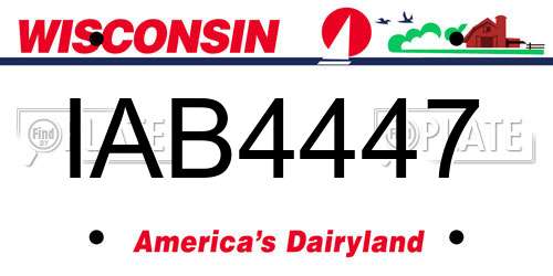 IAB4447 Wisconsin License Plate