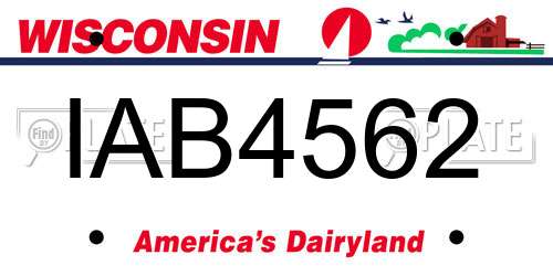 IAB4562 Wisconsin License Plate