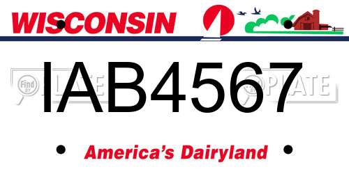 IAB4567 Wisconsin License Plate