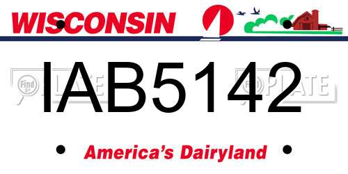 IAB5142 Wisconsin License Plate
