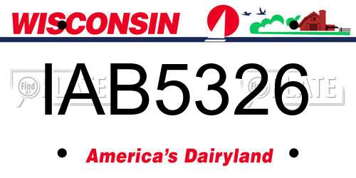 IAB5326 Wisconsin License Plate