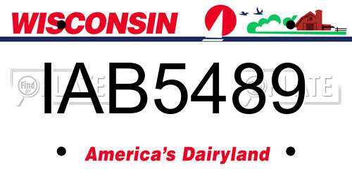 IAB5489 Wisconsin License Plate