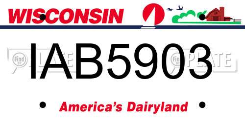 IAB5903 Wisconsin License Plate