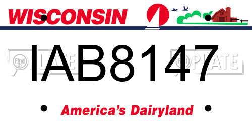 IAB8147 Wisconsin License Plate