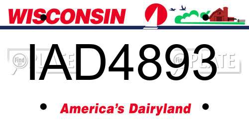 IAD4893 Wisconsin License Plate