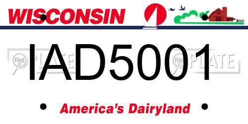 IAD5001 Wisconsin License Plate