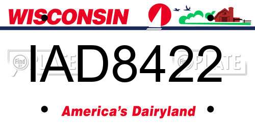 IAD8422 Wisconsin License Plate