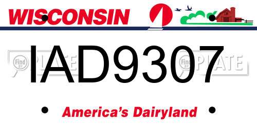 IAD9307 Wisconsin License Plate