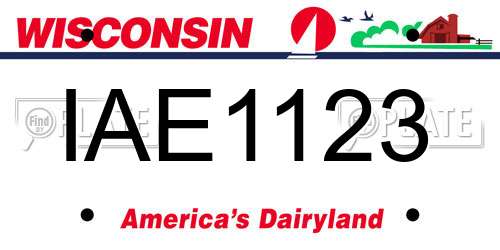IAE1123 Wisconsin License Plate