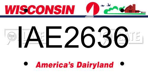 IAE2636 Wisconsin License Plate