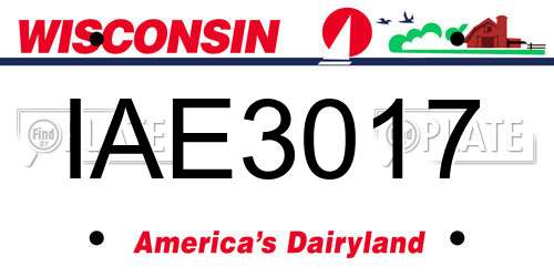 IAE3017 Wisconsin License Plate