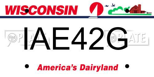 IAE42G Wisconsin License Plate
