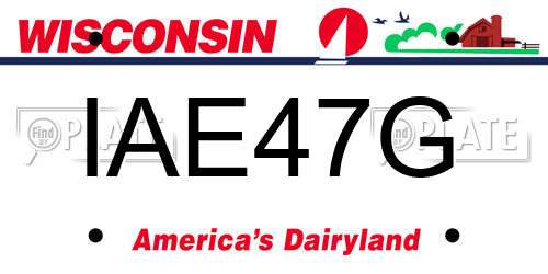 IAE47G Wisconsin License Plate