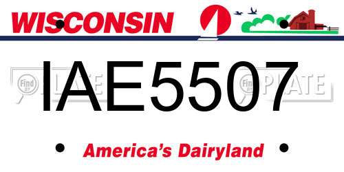IAE5507 Wisconsin License Plate