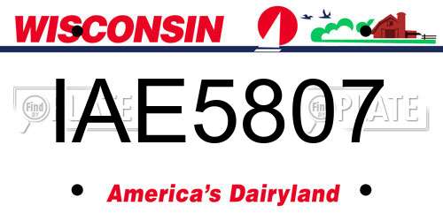 IAE5807 Wisconsin License Plate