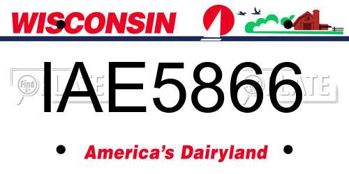 IAE5866 Wisconsin License Plate