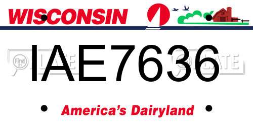 IAE7636 Wisconsin License Plate