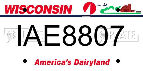 IAE8807 Wisconsin License Plate