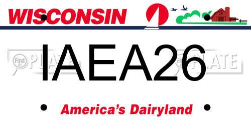 IAEA26 Wisconsin License Plate