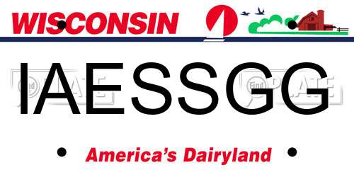 IAESSGG Wisconsin License Plate