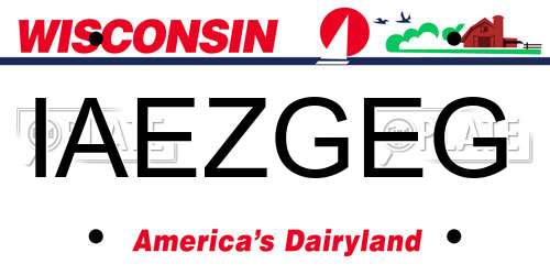 IAEZGEG Wisconsin License Plate