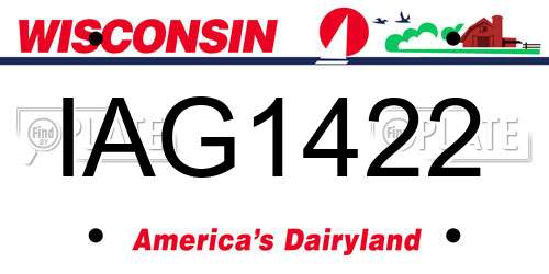 IAG1422 Wisconsin License Plate