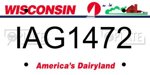 IAG1472 Wisconsin License Plate