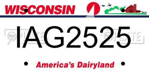 IAG2525 Wisconsin License Plate