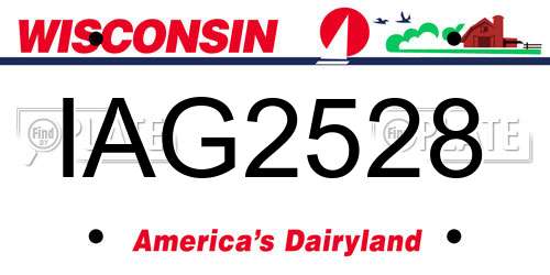 IAG2528 Wisconsin License Plate