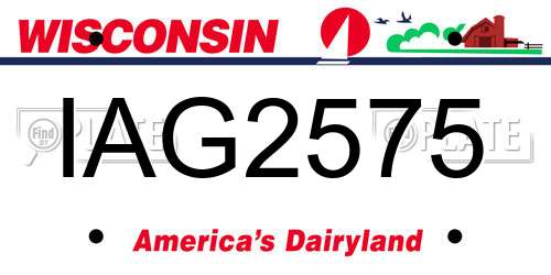 IAG2575 Wisconsin License Plate