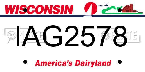IAG2578 Wisconsin License Plate