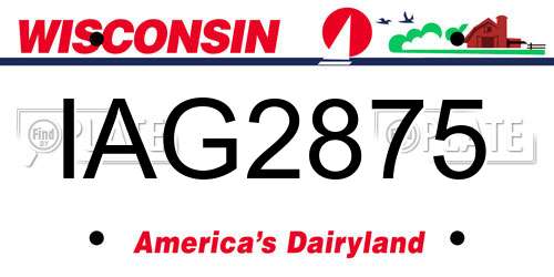 IAG2875 Wisconsin License Plate
