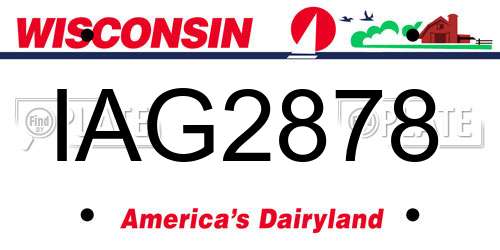 IAG2878 Wisconsin License Plate