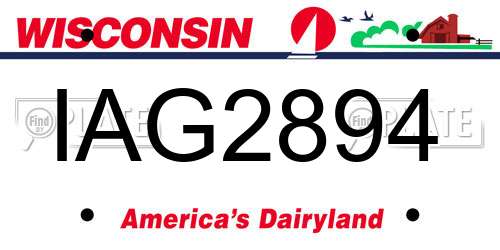 IAG2894 Wisconsin License Plate