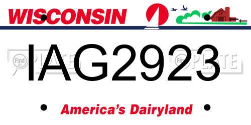 IAG2923 Wisconsin License Plate